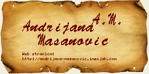 Andrijana Mašanović vizit kartica